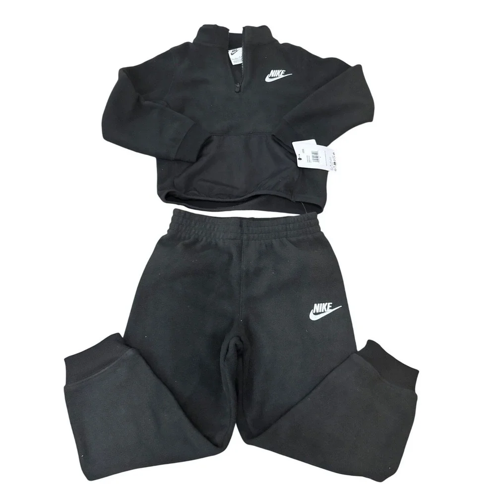 Nike Kids Tracksuit Set Black 2 Piece Jogger Sweatsuit Size 6 NWT - Picture 3 of 6
